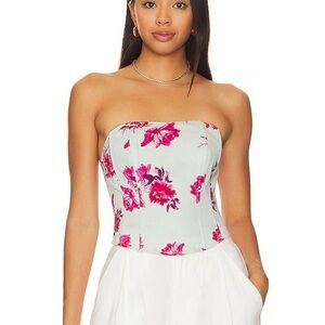 Favorite Daughter The Lanai Bustier Strapless Corset Top Size‎ 12 Summer Peony